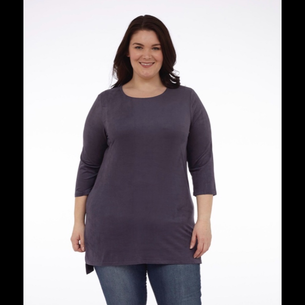 DKR Apparel Plus (Full Figure) Vegan Suede Tunic